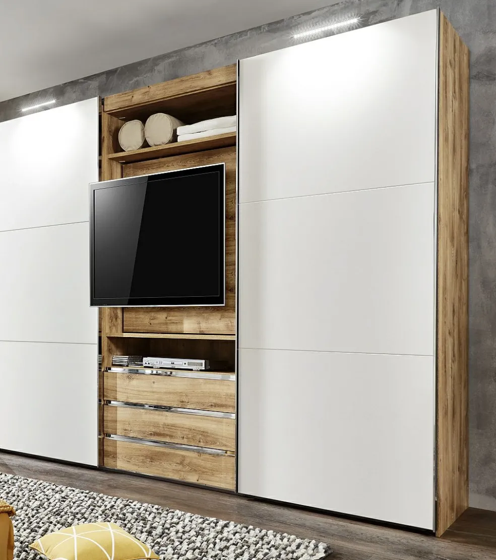 Armoire à portes coulissantes avec support TV intégré MAGIC