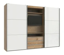 Armoire à portes coulissantes avec support TV intégré MAGIC GLAS