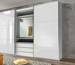 Armoire à portes coulissantes avec miroir pivotant intégré MAGIC GLAS