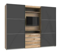 Armoire à portes coulissantes avec support TV intégré MAGIC GLAS