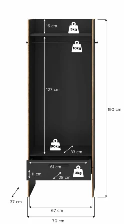 Armoire de penderie BUENO