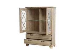 Bahut haut vitrine avec éclairage NEPAL