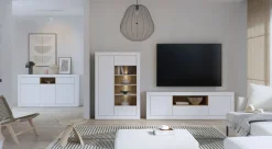 Bahut haut vitrine ELVA