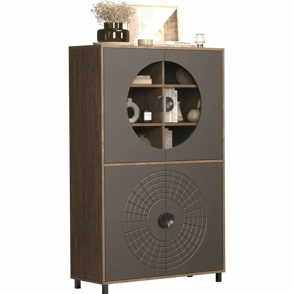 Bahut haut vitrine FUSION