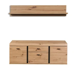 Banc TV avec étagère murale KRETA