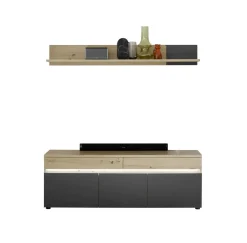 Banc TV avec étagère murale DUBLIN