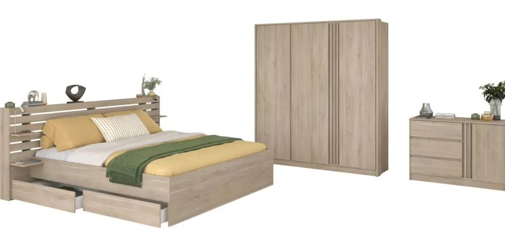 Chambre à coucher 3 éléments MIAMI 21