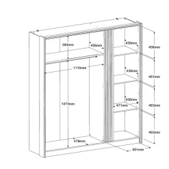 Chambre à coucher 3 éléments MIAMI 21