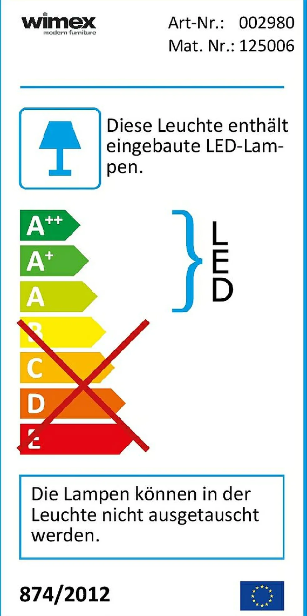 Éclairage pour armoire par lot de 2 980