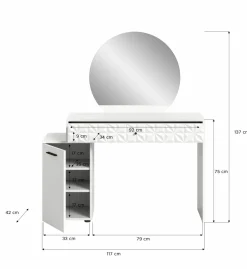 Coiffeuse avec miroir ZIWAY