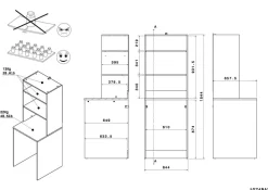 Ensemble de meubles pour machine à laver LAUNDRY 4