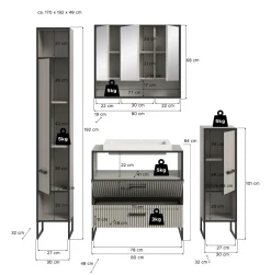 Ensemble salle de bains 5 éléments BAGNO