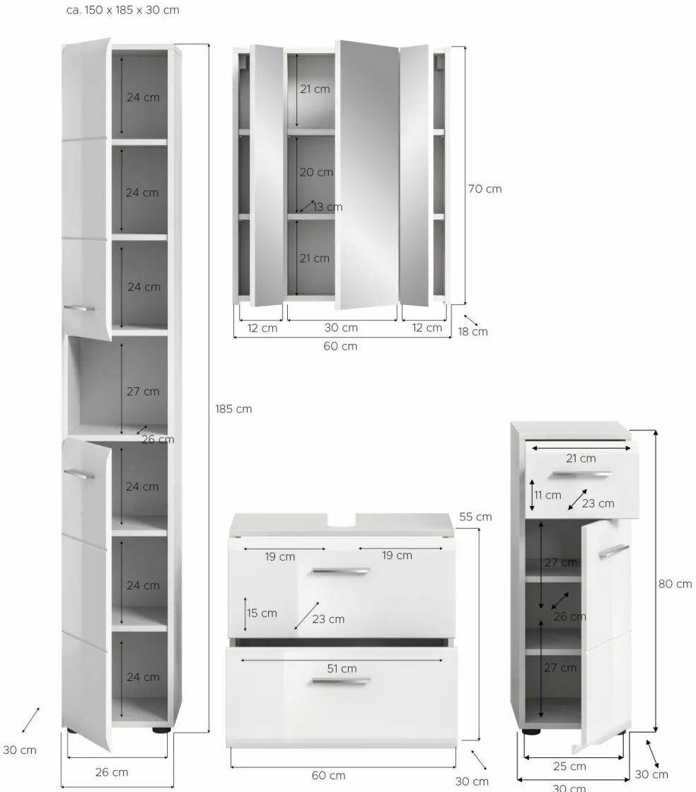 Ensemble salle de bains 4 éléments BONGA