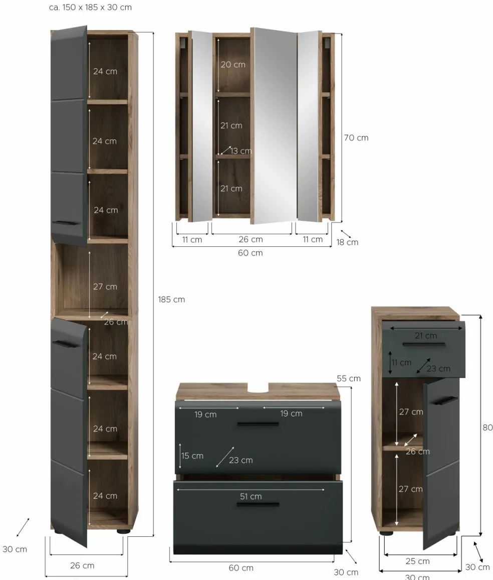 Ensemble salle de bains 4 éléments BONGA