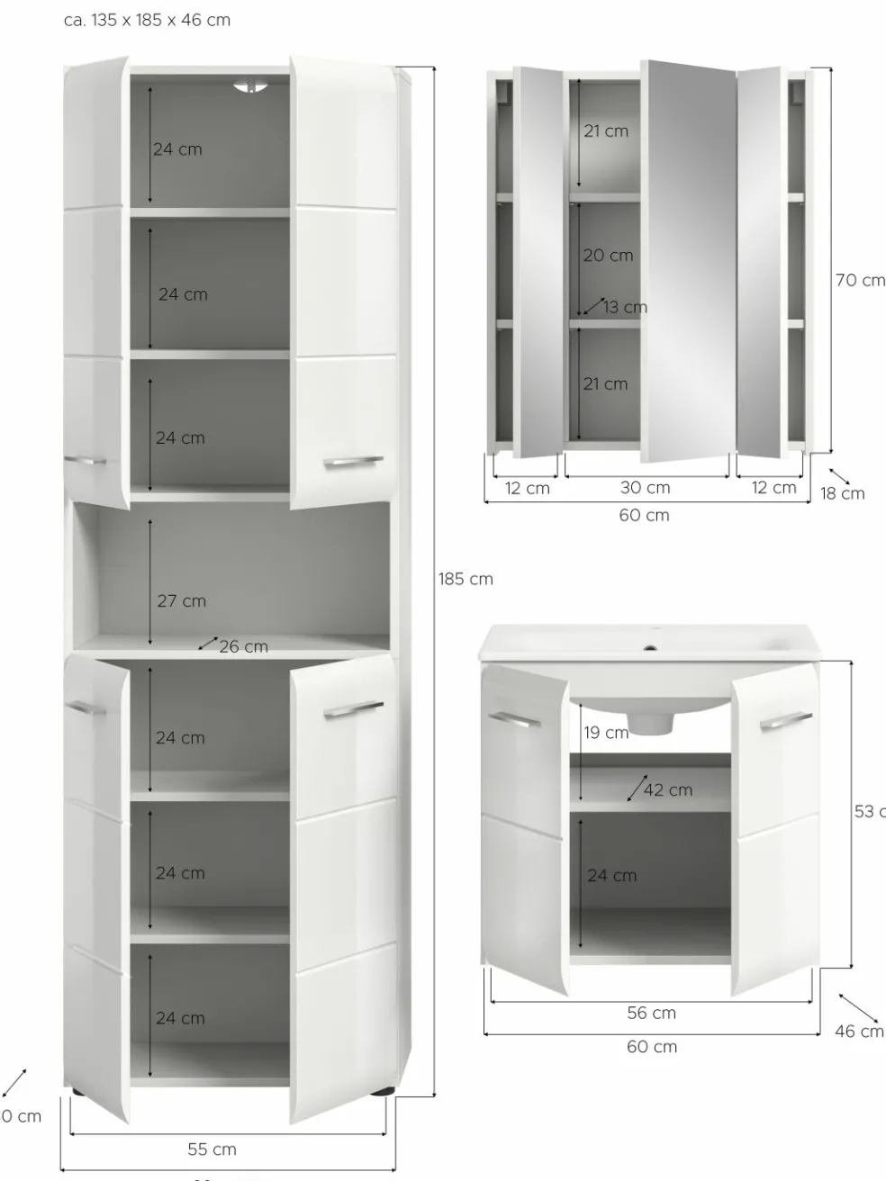 Ensemble salle de bains 3 éléments BONGA