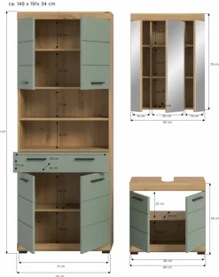 Ensemble salle de bains 3 éléments SEWULA