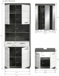 Ensemble salle de bains 3 éléments SEWULA