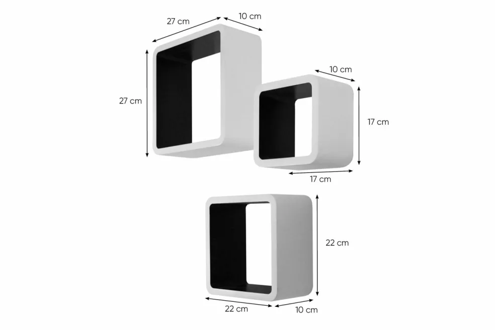Etagères murales par lot de 3 CUBO