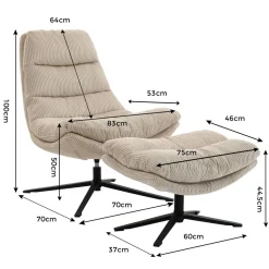 Fauteuil relax avec repose-pieds PORTO