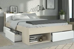 Lit 160 cm avec rangement, armoire, bureau et commode MOST 76