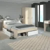 Lit 140 cm avec rangement, armoire, bureau et commode MOST 75
