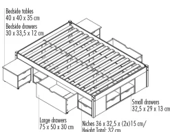 Lit à tiroirs CLAAS 180x200cm