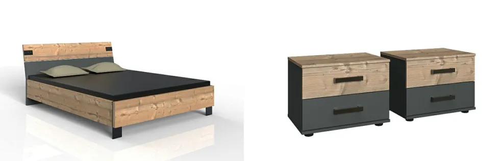 Lit avec deux chevets MALMÖ