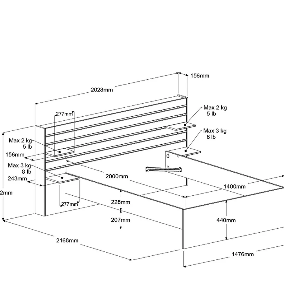 Lit avec rangement MIAMI 2