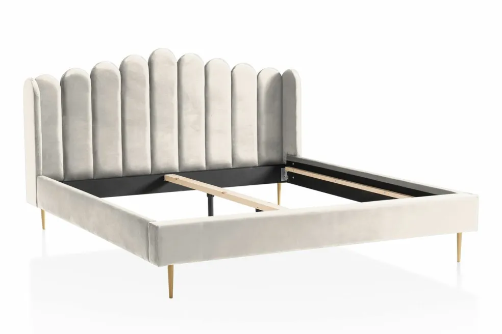 Lit capitonné coquillage PASARKEMIS