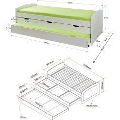 Lit gigogne 90x200cm ULLI