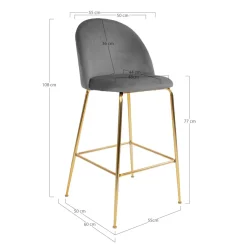 Lot de 2 chaises de bar LAUSANNE