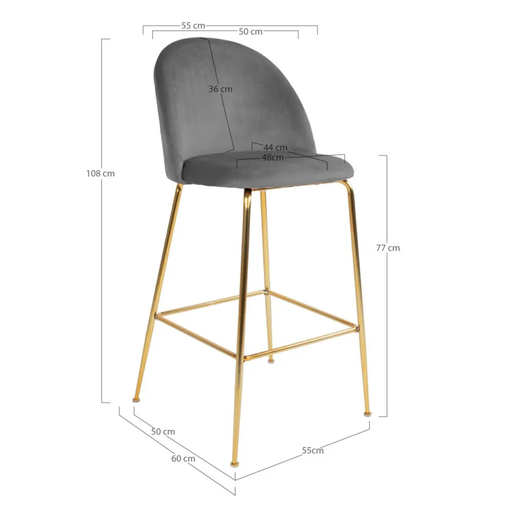 Lot de 2 chaises de bar LAUSANNE