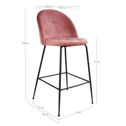 Lot de 2 chaises de bar LAUSANNE