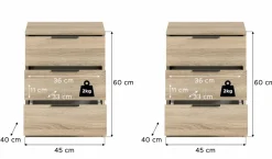 Lot de 2 chevets KOPENHAGEN