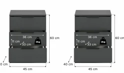 Lot de 2 chevets KOPENHAGEN