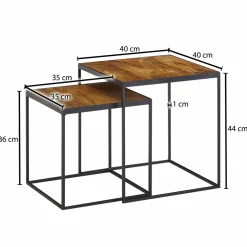 Lot de 2 tables d'appoint BURI RAM