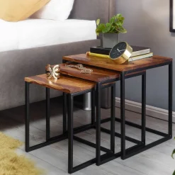 Lot de 3 tables d'appoint BURI RAM