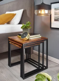 Lot de 3 tables d'appoint BURI RAM