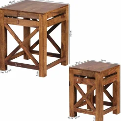 Lot de 2 tables d'appoint KAMPHAENG PHET