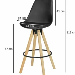 Lot de 2 tabourets de bar CHIANG MAI