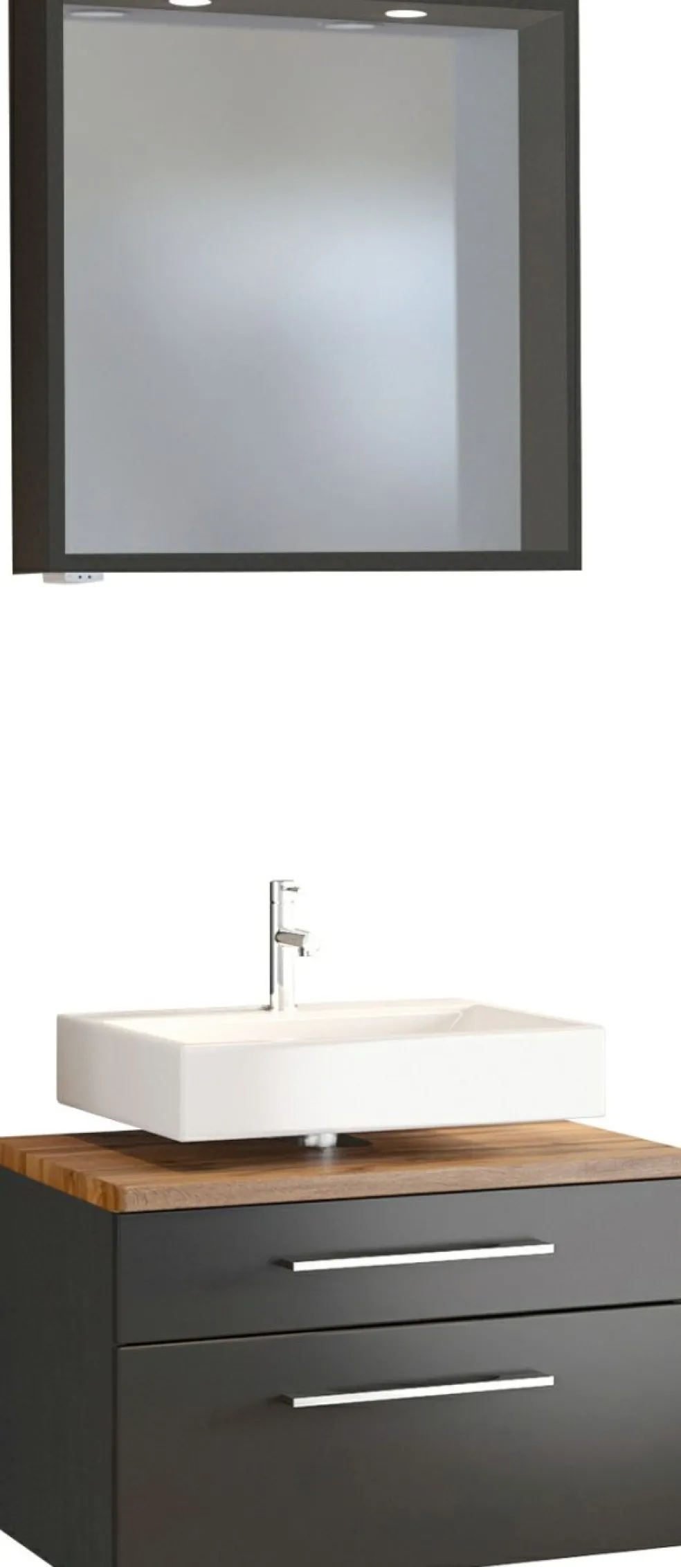 Meuble sous vasque 60 avec panneau miroir DAVOS