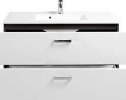 Meuble sous vasque 100 avec vasque en fonte minérale BOLOGNA