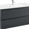 Meuble sous vasque 100 avec vasque en fonte minérale CARDIFF
