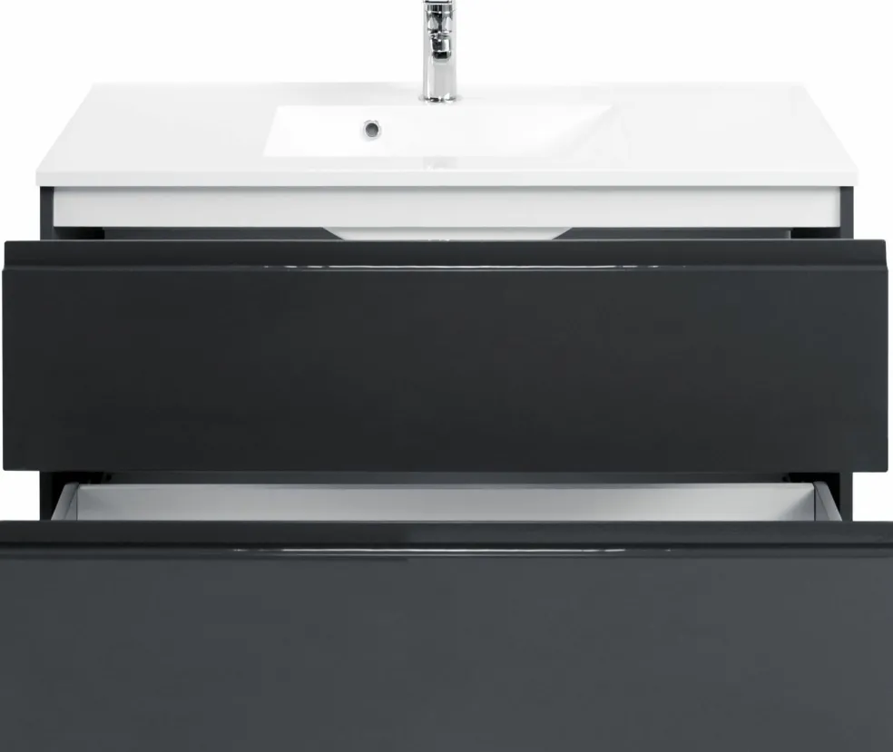 Meuble sous vasque 100 avec vasque en fonte minérale CARDIFF