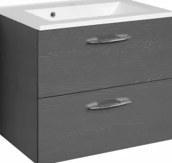 Meuble sous vasque 60 avec vasque en fonte minérale PORTOFINO