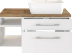 Meuble sous vasque 90 avec vasque à poser à droite DAVOS