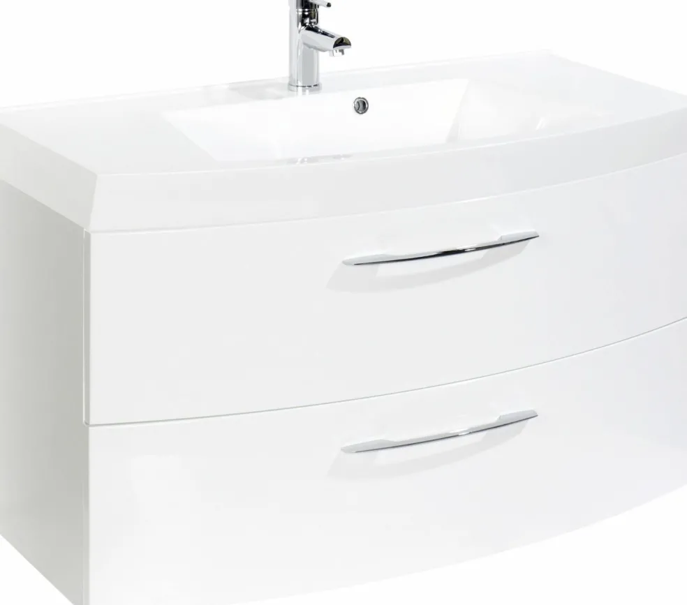 Meuble sous vasque 100 avec vasque en fonte minérale FLORIDA