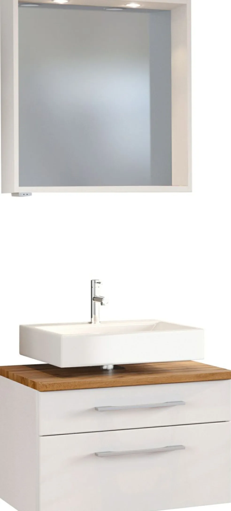 Meuble sous vasque 60 avec panneau miroir DAVOS