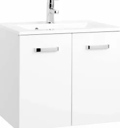 Meuble sous vasque 60 avec vasque en fonte minérale BOLOGNA