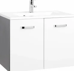 Meuble sous vasque 70 avec vasque en fonte minérale BOLOGNA